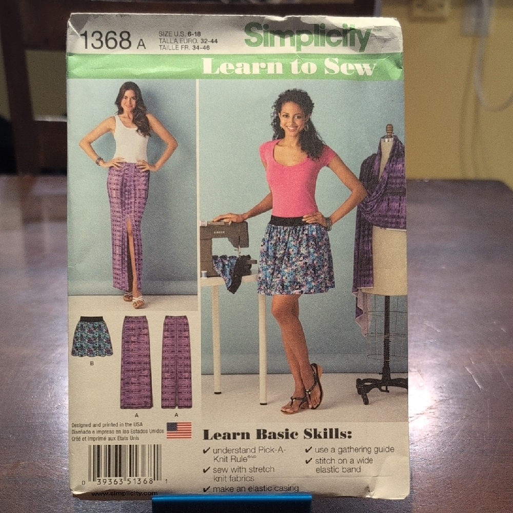 Simplicity 1368A Women's Mini And Maxi Skirt